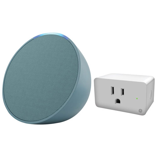 Echo Pop Smart Speaker with Alexa & Cync Wi-Fi Smart Plug - Midnight  Teal