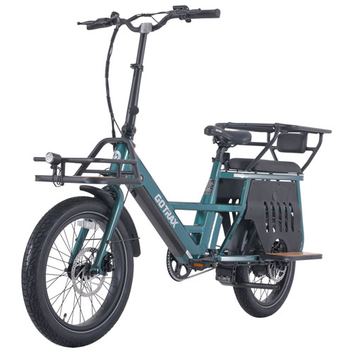 Gotrax B05 Cargo Electric City Bike with Cargo Racks, Footboards & Headlight - Green