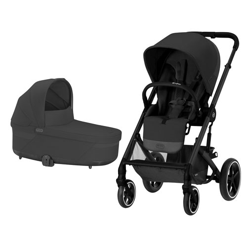 Image 1 of 1.. Cybex Balios S Lux 2 All-Terrain Stroller with Cybex Cot S Lux 2 Cot - Moon Black