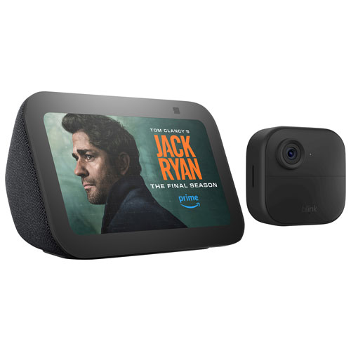 Blink Outdoor 4 Wire-Free Security Camera System & Amazon Echo Show 5 Smart Display - Black/Charcoal