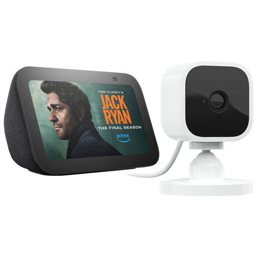 Amazon Echo Show 5 Smart Display & Blink Mini Wi-Fi Indoor 1080p IP Camera - Charcoal/White