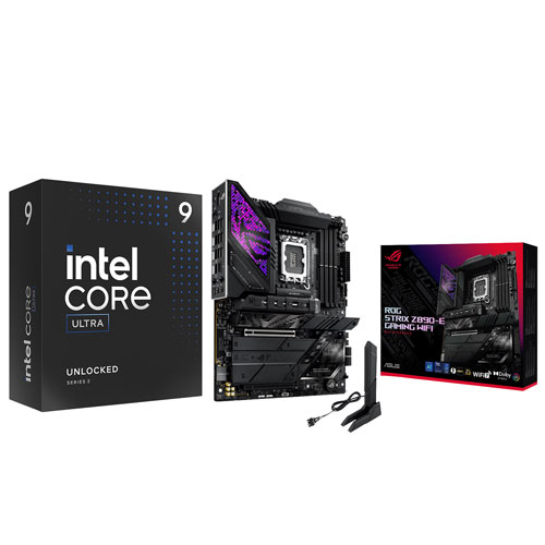 Processeur à 24 coeurs de 4,6 GHz Core Ultra 9-285K d'Intel/Carte mère ROG Gaming Wi-Fi LGA 1851 ATX DDR5 d'Intel