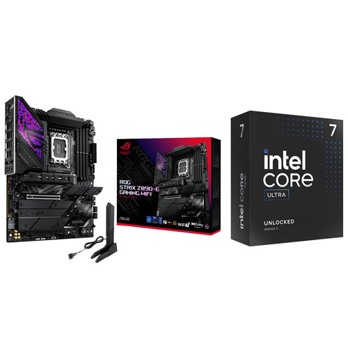 Carte mère ROG Gaming Wi-Fi LGA 1851 ATX DDR5 d'ASUS avec processeur à 20 coeurs de 4,6 GHz Core Ultra 7-265K d'Intel