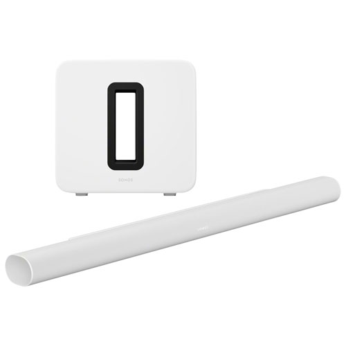 Sonos Arc Ultra Sound Bar with Sub 4 Wireless Subwoofer - White