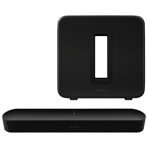 Sonos Beam Sound Bar with Sub 4 Wireless Subwoofer - Black