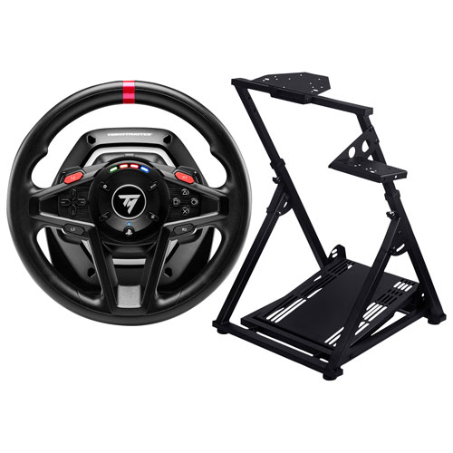 Thrustmaster T128 Racing Wheel & Magnetic Pedals for PS5/PS4/PC with Universal Racing Simulator Stand - Black