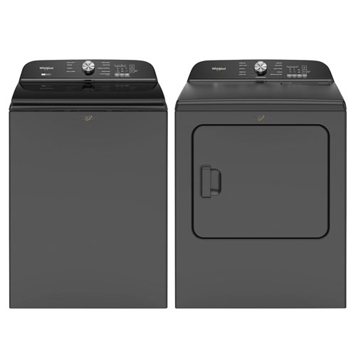 Whirlpool 6.1 Cu. Ft. High Efficiency Top Load Washer & 7.0 Cu. Ft. Electric Dryer - Volcano Black