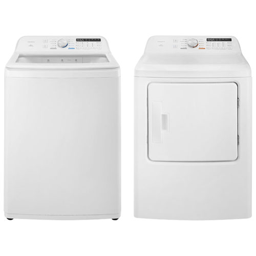 Image 1 of 1.. Insignia 4.7 Cu. Ft. High Efficiency Top Load Washer & 7.0 Cu. Ft. Electric Dryer - White