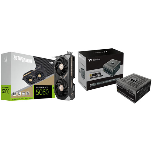 ZOTAC Gaming GeForce RTX 5060 AMP 8GB GDDR7 Video Card with 850-Watt ATX Modular Power Supply