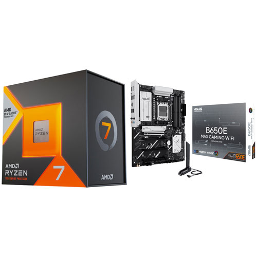 AMD Ryzen 7 7800X3D 8-Core 4.2GHz AM5 Processor & Asus B650E MAX Gaming Wi-Fi 6E AM5 DDR5 Motherboard