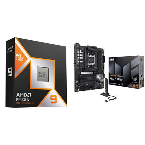 AMD Ryzen 9 9950X3D 16-Core AM5 Processor & ASUS TUF GAMING X870-PLUS Wi-Fi 7 AM5 DDR5 Motherboard