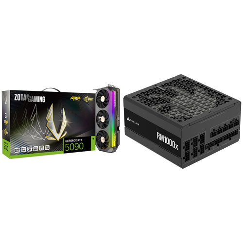 ZOTAC Gaming GeForce RTX 5090 AMP Extreme Infinity 32GB GDDR7 Video Card & 1000-Watt Power Supply