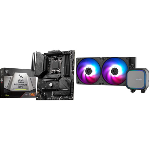 MSI B650 TOMAHAWK WIFI ATX AM5 DDR5 Motherboard with CoreLiquid ARGB Liquid CPU Cooling System - Black