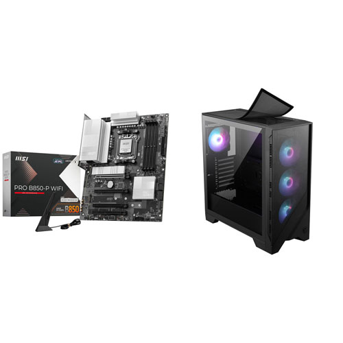 MSI Pro B850-P WIFI ATX AM5 Motherboard with MAG Forge 321R Airflow ATX Computer Case
