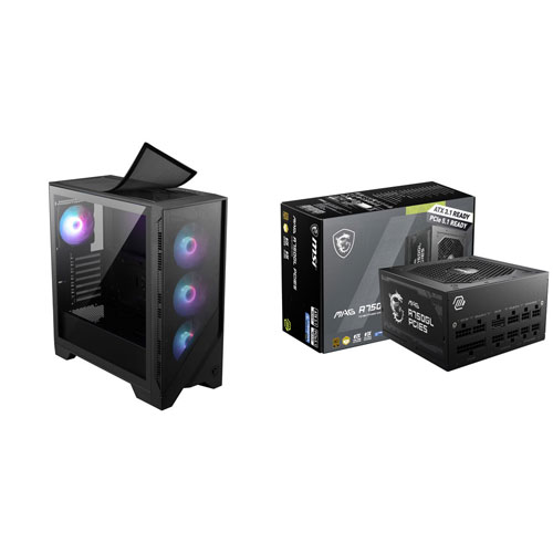 MSI MAG Forge 321R Airflow ATX Computer Case with A750GL 750W Fully Modular ATX 3.0 Power Supply