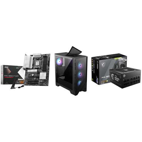 MSI Pro B850-P WIFI ATX AM5 Motherboard with Forge 321R Airflow ATX Computer Case & 850W Power Supply