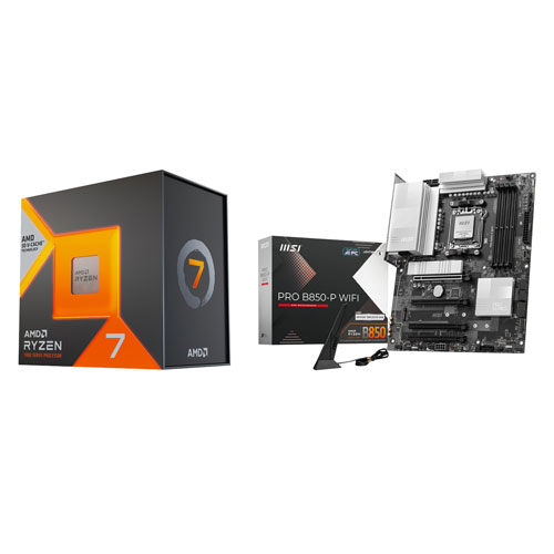AMD Ryzen 7 7800X3D 8-Core 4.2GHz AM5 Processor & MSI Pro B850-P WIFI ATX AM5 Motherboard