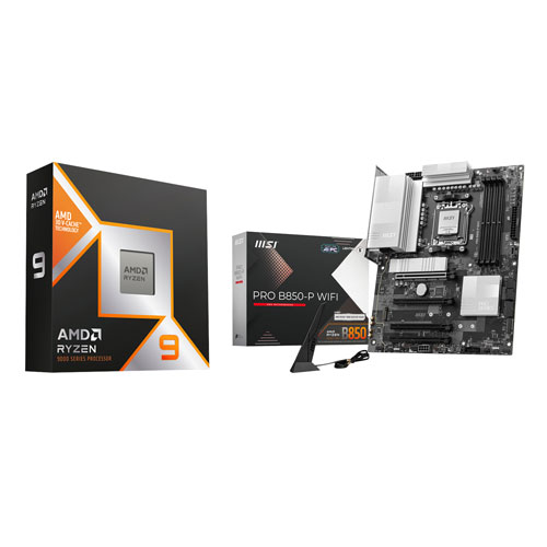 AMD Ryzen 9 9950X3D 16-Core AM5 Processor & MSI Pro B850-P WIFI ATX AM5 Motherboard