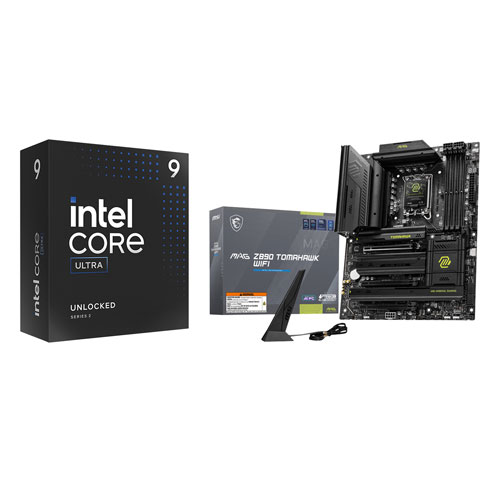 Processeur 24 coeurs Core Ultra 9-285K 4,6 GHz d'Intel et carte mère MAG Z890 Tomahawk Wi-Fi ATX DDR5 de MSI
