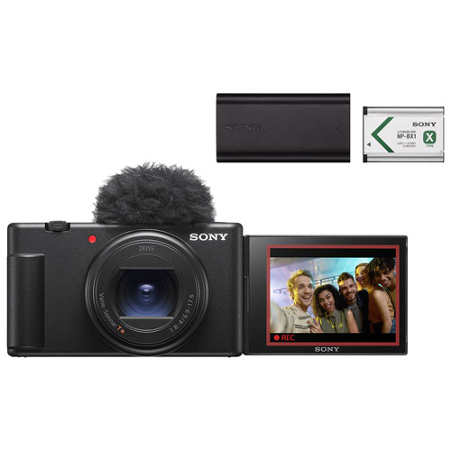 Sony ZV-1 II Content Creator Vlogger Camera with 18-50mm Lens & Lithium-Ion Rechargeable Battery - Black