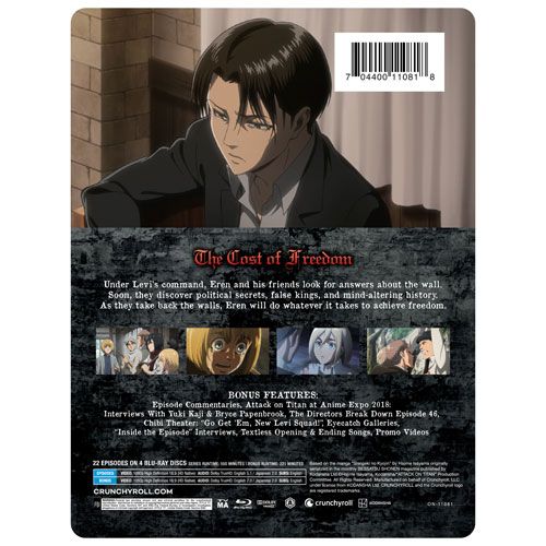 Attack on Titan: Season 3 (English) (Steelbook) (Blu-ray)